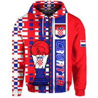 Croatia Hoodie Football Flag Minimalist Style - Wonder Print Shop