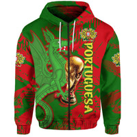 Custom Portugal Football Hoodie Dragon of Royal Arms During The Reign of Queen Maria II - Wonder Print Shop