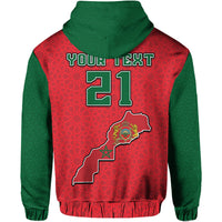 Custom Morocco Football Mixed Flag Map Style Hoodie - Wonder Print Shop