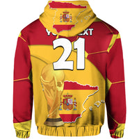 Custom Spain Football Champions Hoodie Spain Flag With Soccer Ball - Wonder Print Shop