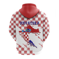 Croatia Hoodie Checkerboard Grunge Style - Wonder Print Shop