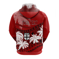 Custom Fiji Day Hoodie Flying Fijians Masi Kesa Style - Red - Wonder Print Shop