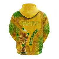 Personalised Australia Soccer WC 2022 Hoodie Aboriginal Socceroos - Wonder Print Shop