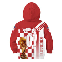 Personalised Croatia World Cup 2022 Hoodie KID Kockasti - Wonder Print Shop
