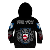 (Custom) Viking - Greenland Flag and Map Hoodie Kid style Viking Geri and Freki RLT12 - Wonder Print Shop
