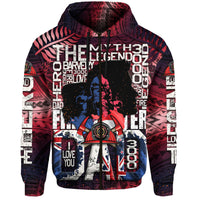 Fathers Day New Zealand Firefighter Dad Hoodie Maori Pattern Style - Wonder Print Shop