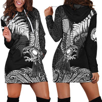 (Custom Personalized) Aotearoa Silver Fern Hoodie Dress Flying Krearea - Wonder Print Shop