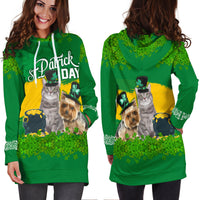 Happy St.Patrick Day Green Hoodie Dress Pets in Leprechaun Hat - Wonder Print Shop