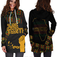 Juneteenth Tribal Pattern Hoodie Dress Freedom Day - Wonder Print Shop