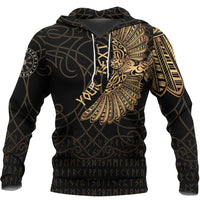 Custom Viking Hoodie Odins Celtic Ravens Gold Version Tattoo Hoodie RLT12 - Wonder Print Shop