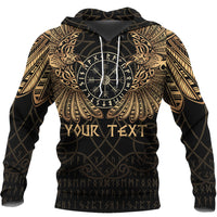 Custom Viking Hoodie Odins Celtic Two Ravens Gold Version Raven Tattoo RLT12 - Wonder Print Shop