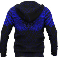Custom Viking Hoodie Odins Celtic Two Ravens Blue Version Raven Tattoo RLT12 - Wonder Print Shop