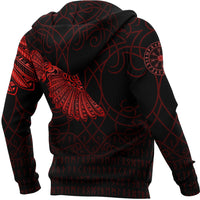 Viking Hoodie Viking Odins Raven Tattoo Red Version Hoodie RLT12 - Wonder Print Shop