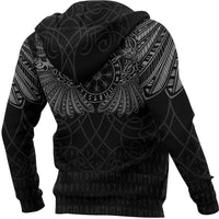 Custom Viking Hoodie Odins Celtic Two Ravens Raven Tattoo RLT12 - Wonder Print Shop