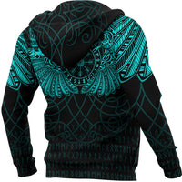 Custom Viking Hoodie Odins Celtic Two Ravens Cyan Version Raven Tattoo RLT12 - Wonder Print Shop