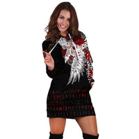 Viking Hoodie Dress Mystical Raven Tattoo Style RLT12 - Wonder Print Shop