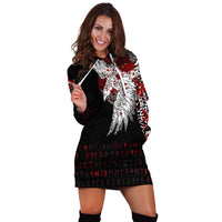 Viking Hoodie Dress Mystical Raven Tattoo Blood RLT12 - Wonder Print Shop