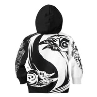 Viking Hoodie Kid Ying Yang Raven RLT12 - Wonder Print Shop