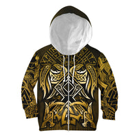 Viking Hoodie Kid Othala and Raven Golden RLT12 - Wonder Print Shop