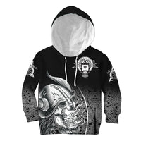Skull Viking Hoodie Kid Ornate Pattern RLT12 - Wonder Print Shop