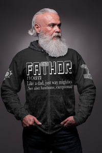 Custom Viking Fathor with Mjolnir Zip Hoodie RLT12 - Wonder Print Shop