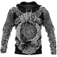 Viking Hoodie Raven and Wolf RLT12 - Wonder Print Shop