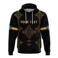 Custom Ethiopia Zip Hoodie Version Map LT13 - Wonder Print Shop