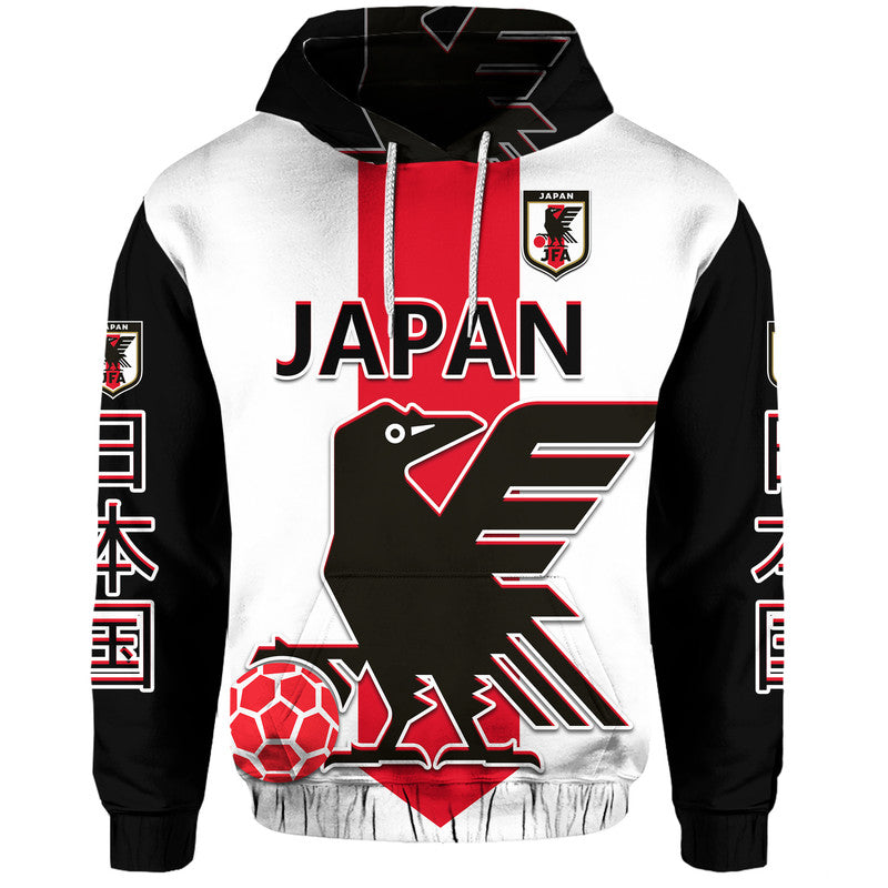 custom-personalised-japan-football-zip-up-and-pullover-hoodie-the-yatagarasu-holding-a-red-ball