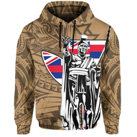 King Kanaka Flag Polynesian Gold Hawaii Kamehameha Hoodie - Wonder Print Shop
