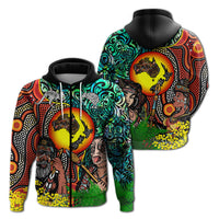 Australia Aboriginal Kangaroo Combine New Zealand Maori Kiwi Bird Hoodie LT2 - Wonder Print Shop