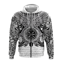 Viking Vegvisir Odin With Huginn And Muninn Hoodie - LT2 - Wonder Print Shop