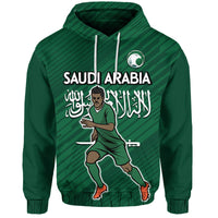 Saudi Arabia Football with Flag Background Hoodie - Wonder Print Shop