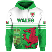 Custom Wales Football Hoodie Cymru Coat of Arms - Wonder Print Shop