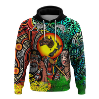 Australia Aboriginal Kangaroo Combine New Zealand Maori Kiwi Bird Hoodie LT2 - Wonder Print Shop