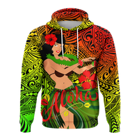 Hawaii Hula Girl Reggae Hoodie LT2 - Wonder Print Shop