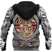Viking Zip Hoodie - Fenrir Vikings Tattoo 3D RLT12 - Wonder Print Shop
