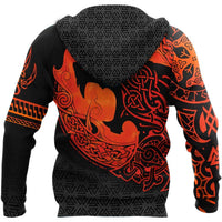 Viking Pullover Hoodie - Fenrir Viking 3D Tattoo RLT12 - Wonder Print Shop