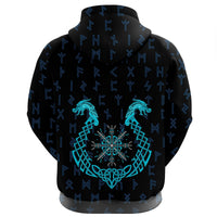 Viking Hoodie, Aegishjalmur Helm Of Awe Blue Edition RLT12 - Wonder Print Shop