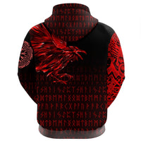 Viking Pullover Hoodie - The Raven Of Odin Rune, Red RLT12 - Wonder Print Shop