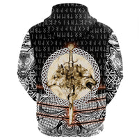 Viking Zip Hoodie - Wolf and Vikings Tattoo 3D RLT12 - Wonder Print Shop