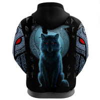 Viking Hoodie, Fenrir Viking Wolf and Moon RLT12 - Wonder Print Shop