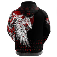 Viking Zip Hoodie - Mystical Raven Tattoo Style Blood RLT12 - Wonder Print Shop