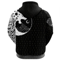Viking Zip Hoodie, Skoll and Hati Rune Tattoo RLT12 - Wonder Print Shop