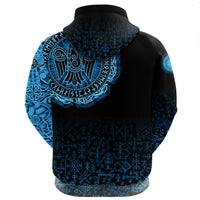 Viking Hoodie Raven Celtic Cyan RLT12 - Wonder Print Shop