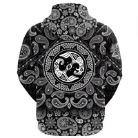 Viking Hoodie Hugin and Munin Norse Mythology with Bandana Paisley Style RLT12 - Wonder Print Shop