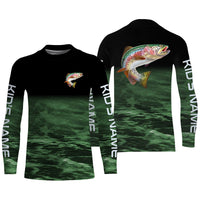 Personalized Rainbow Trout Long Sleeve Performance Fishing Shirts, Custom Trout Tournament Shirts, Fishing Long Sleeve Shirts - Wonder Print Shop