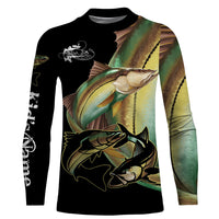 Snook Fish Saltwater Fishing Customize Name UV Protection Quick Dry UPF 30+ Long Sleeves Fishing Shirts,Gifts For Fishing Lover, Fishing Long Sleeve Shirts - Wonder Print Shop