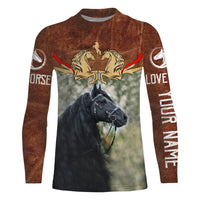 Friesian Horse Custom Name 3D All Over Print Shirts - Best Gift For Horse Lovers Men, Women And Kid, Fishing Long Sleeve Shirts - Wonder Print Shop