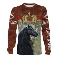 Friesian Horse Custom Name 3D All Over Print Shirts - Best Gift For Horse Lovers Men, Women And Kid, Fishing Long Sleeve Shirts - Wonder Print Shop
