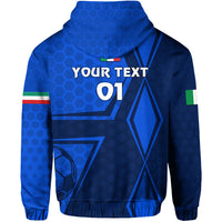 Custom Italy Zip Hoodie Unique Style Blue, Custom Text And Number LT8 - Wonder Print Shop